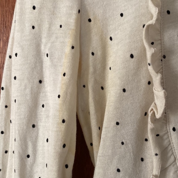 Anthropologie Ric Rac ruffle polka dot long sleeve short - Picture 8 of 11